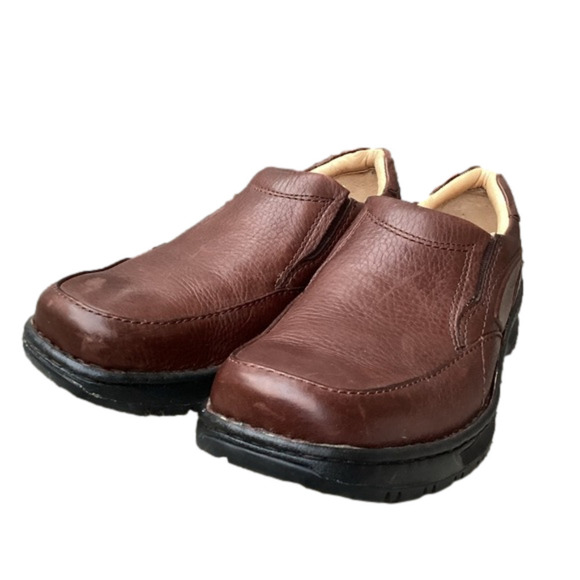 Men's Rockport Signature Series Brown Leather Slip on  Loafers Size 8M - Picture 1 of 6